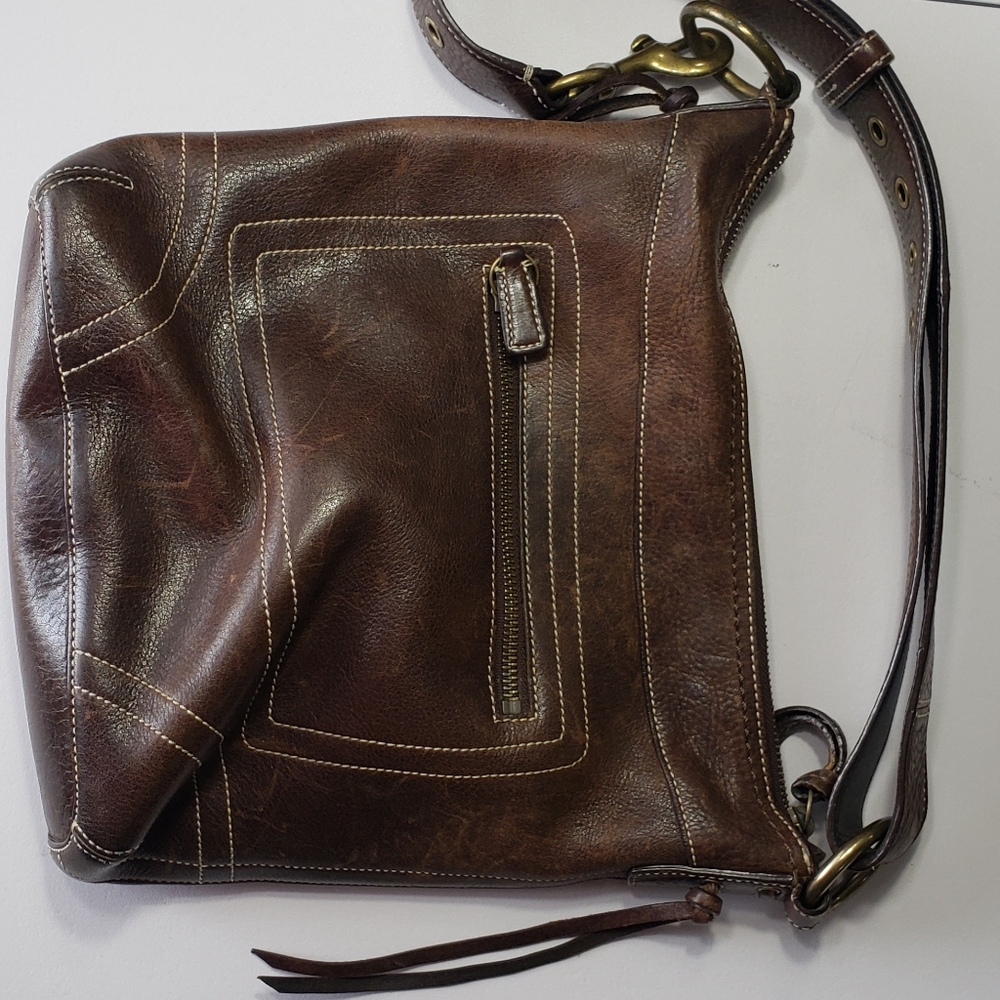 Coach Vintage Chelsea Rich Brown Pebbled Leather Shoulder Bag Crossbody - Picture 3 of 5